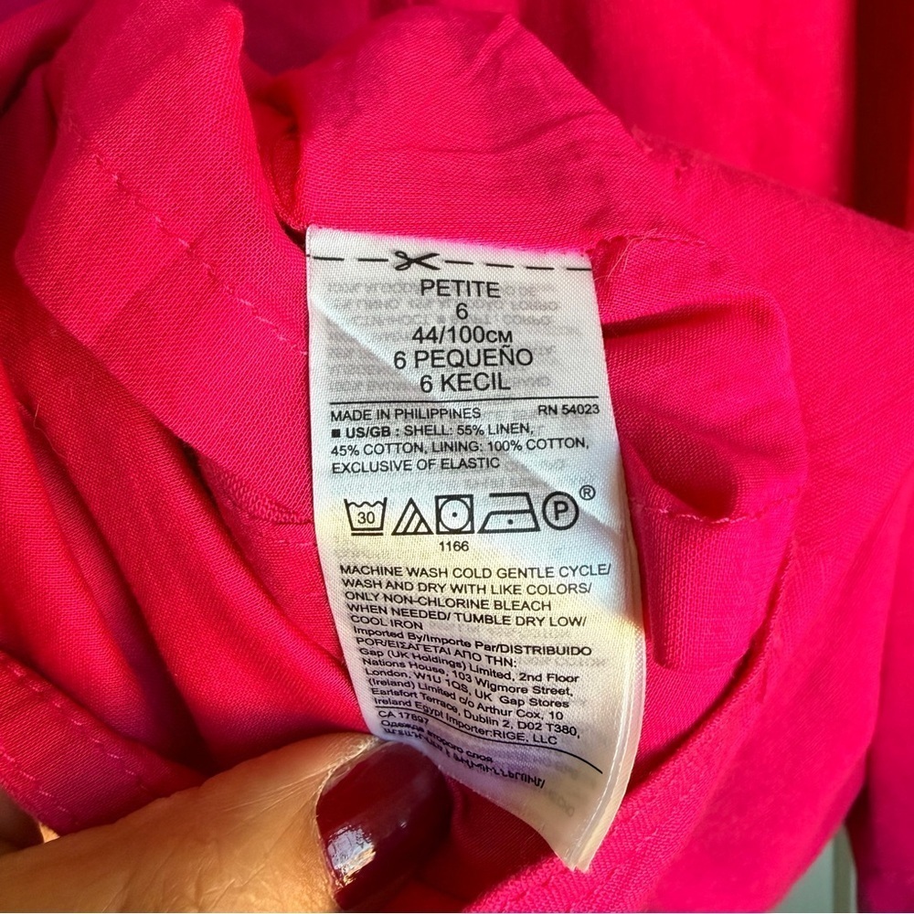 Banana Republic Vibrant Pink Linen Blend Midi Dress | 6P - Picture 5 of 8